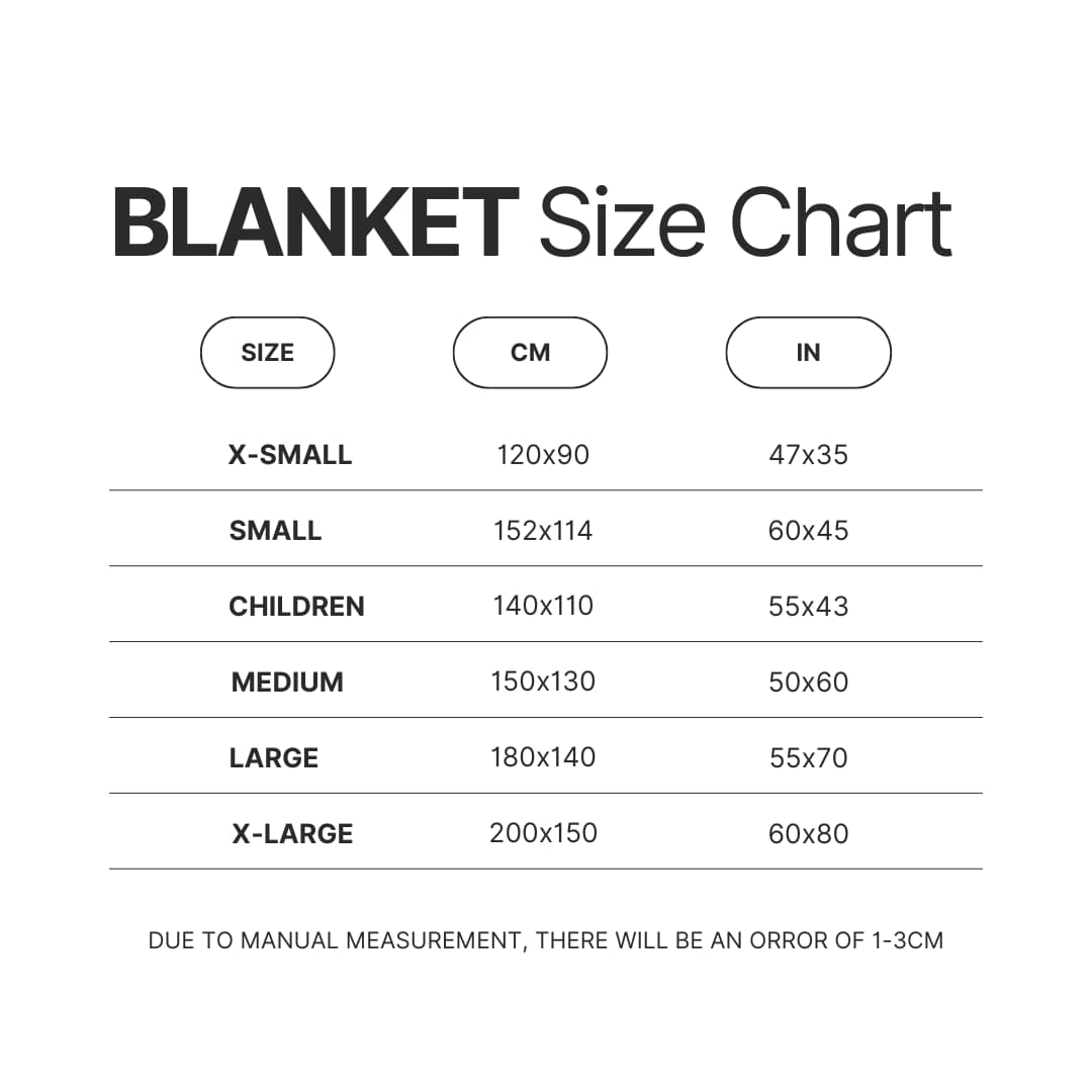 Blanket Size Chart - Red Dead Redemption 2 Shop