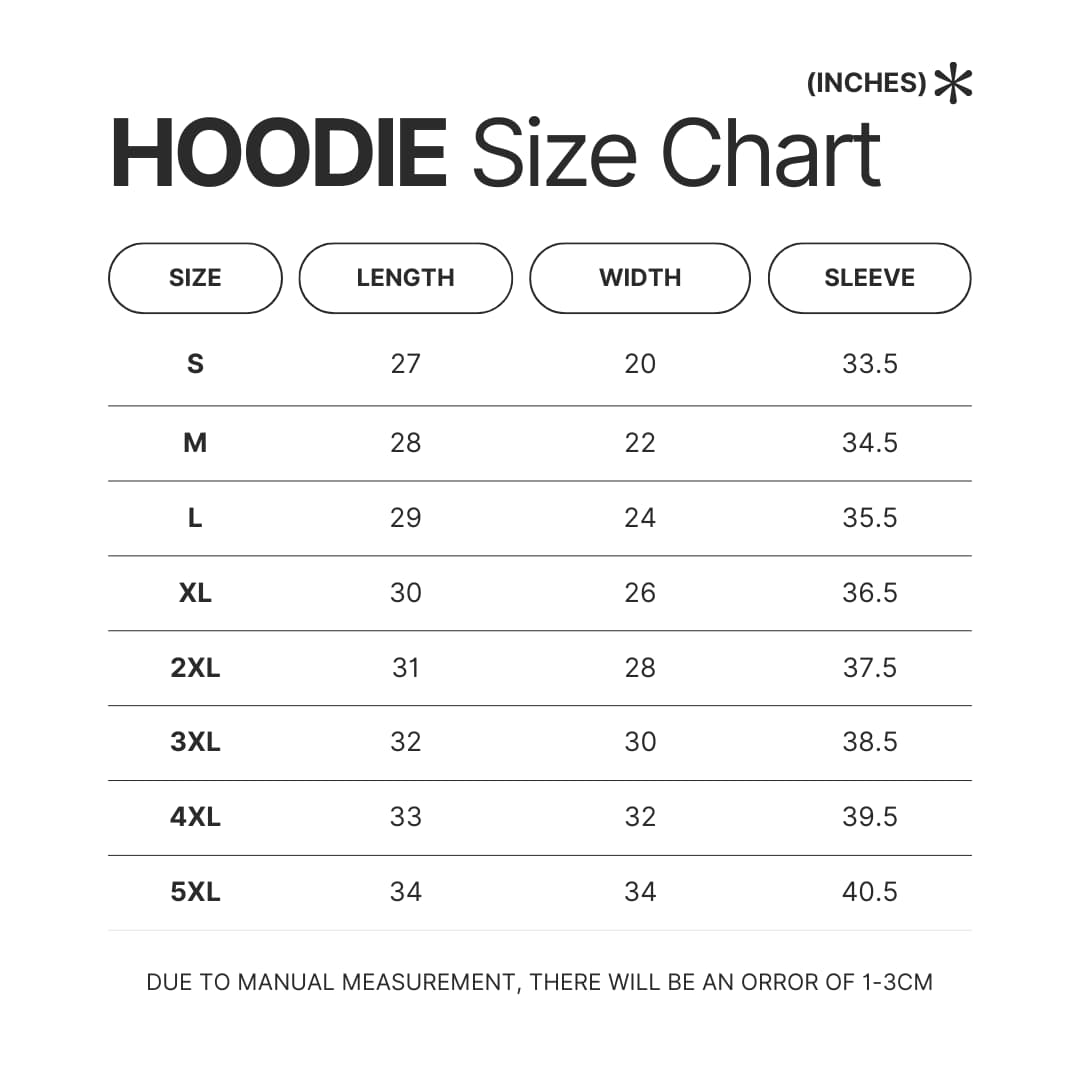 Hoodie Size Chart - Red Dead Redemption 2 Shop