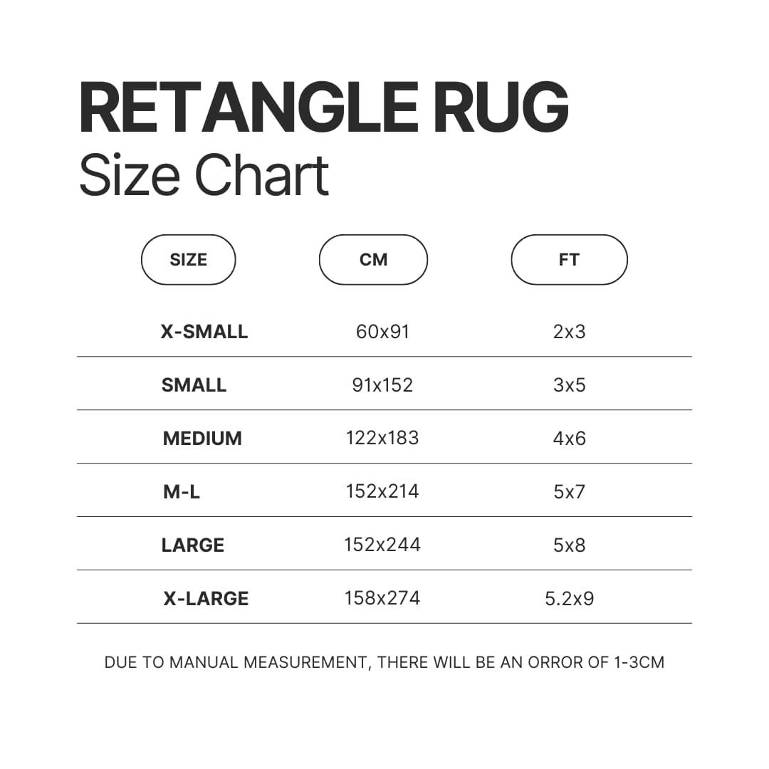 Retangle Rug Size Chart - Red Dead Redemption 2 Shop