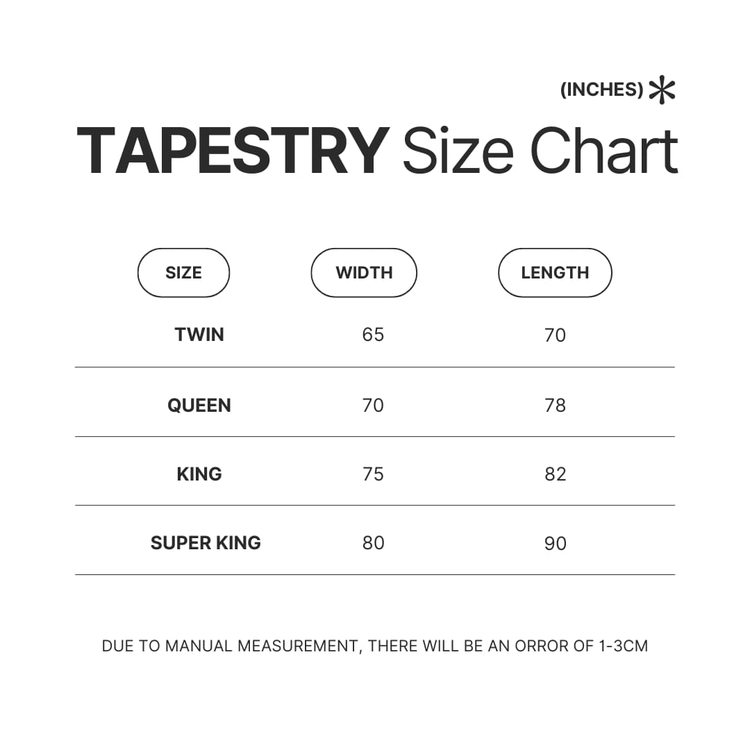 Tapestry Size Chart - Red Dead Redemption 2 Shop